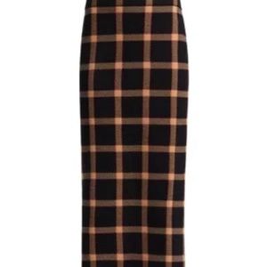 AKRIS PUNTO Intarsia Milano Wool Midi Pencil Skirt In Black Multi, NWT 6